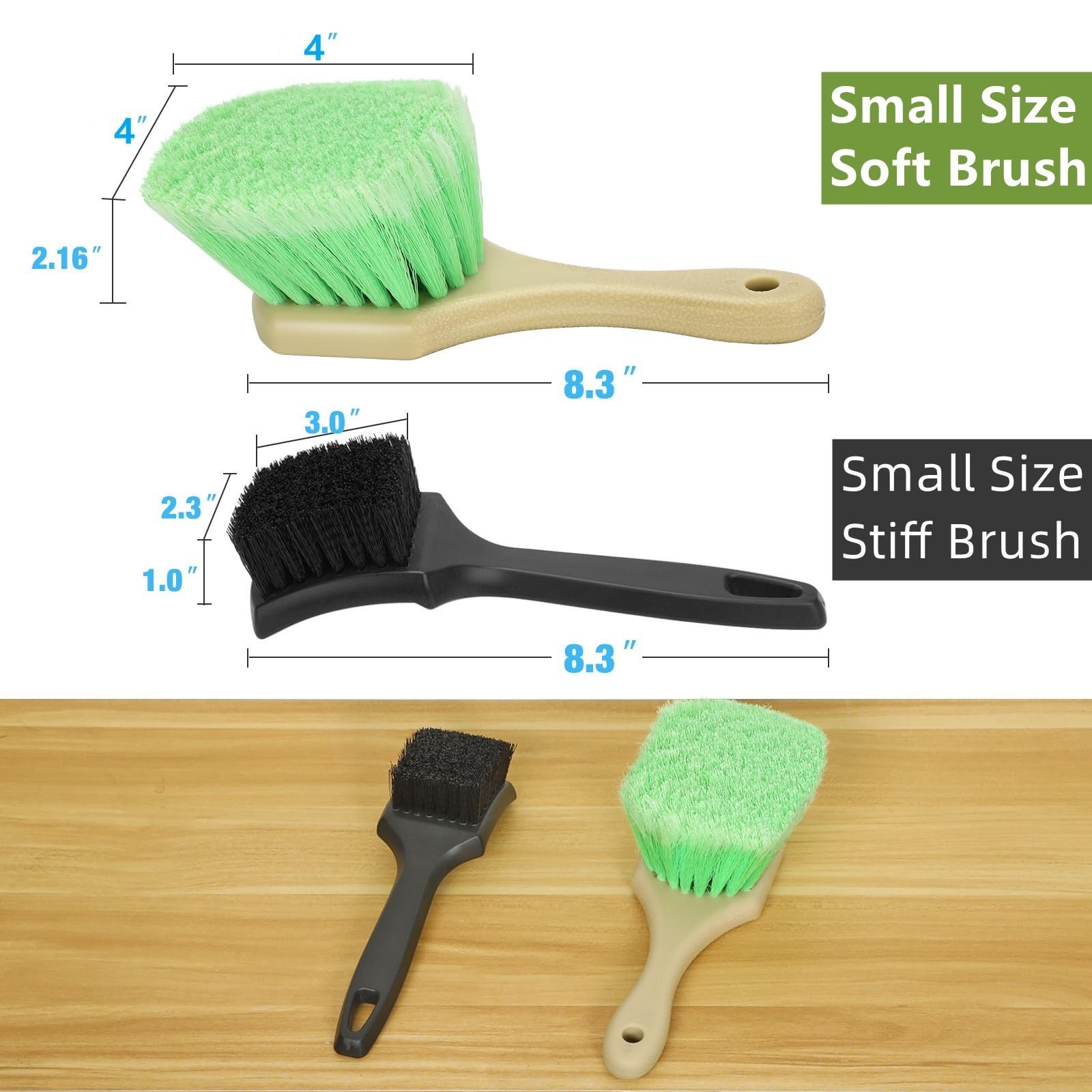 Wheel Rim & Tire Brush Set, Soft & Stiff Bristle Wash Cleaning | Supplies Kit…