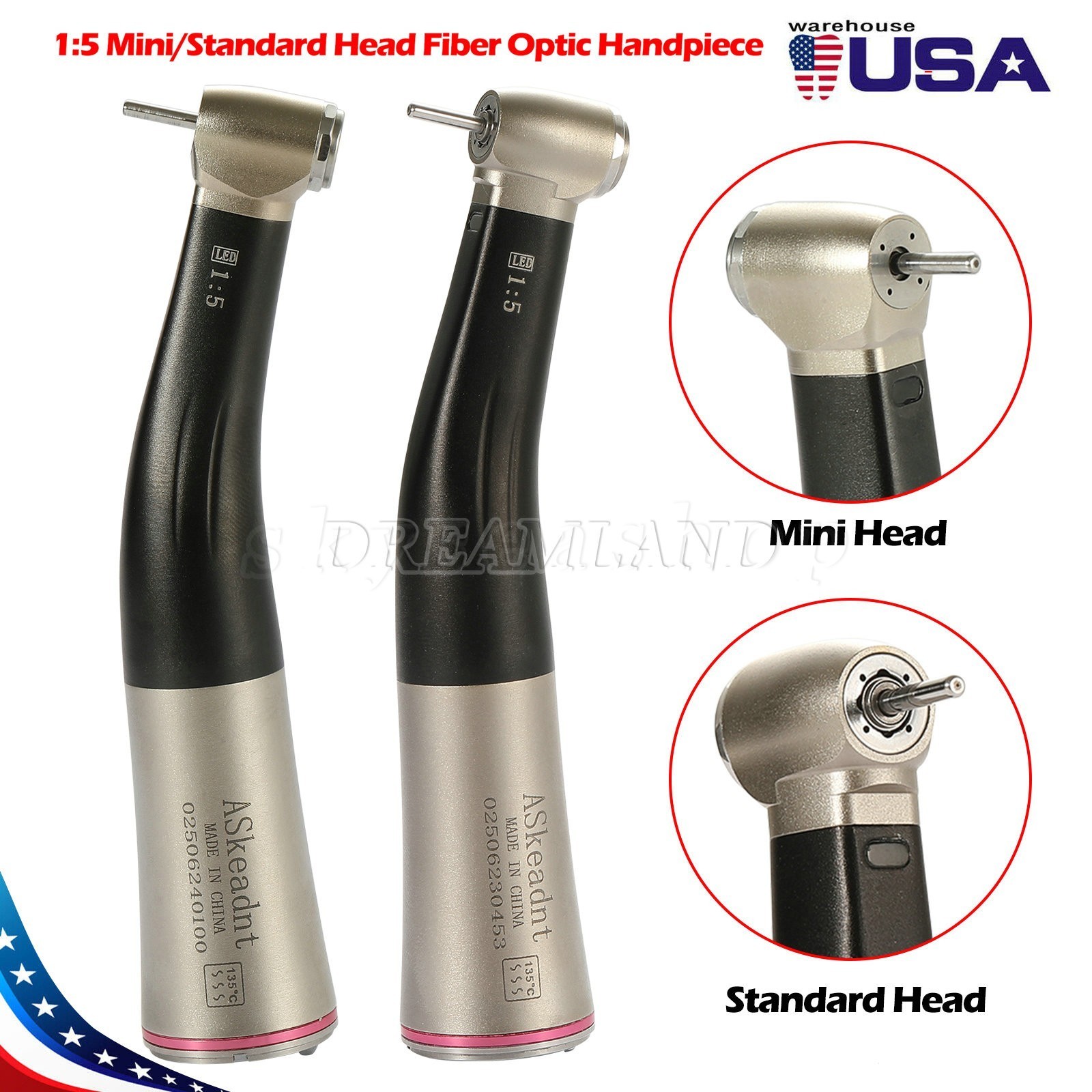 SANDENT Electric Handpiece 1:5 1:4.2 Contra Angle 45 Degree Surgical Fiber Optic