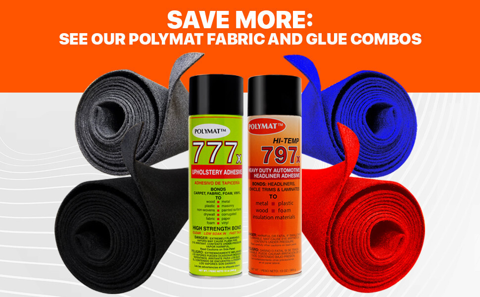 QTY12 Polymat 797 Hi-Temp Spray Adhesive headliner dash trunkliner 160F glue