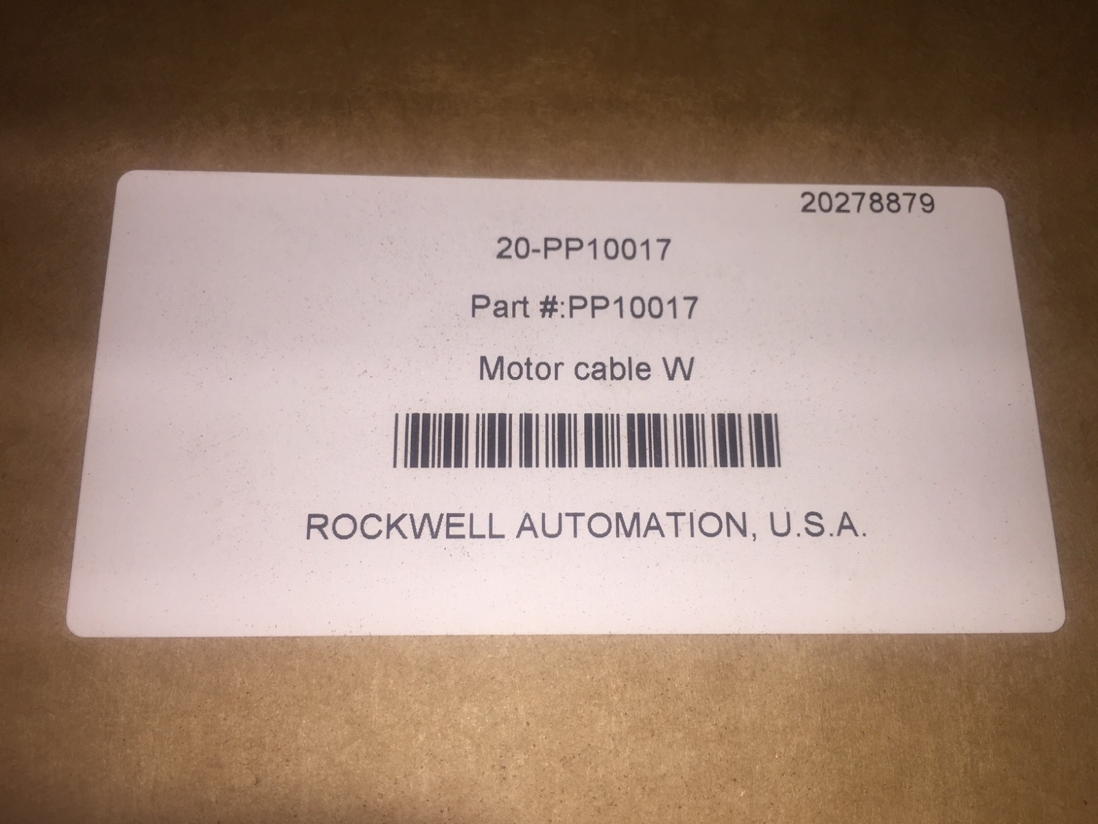 Rockwell Automation Allen-Bradley 20-PP10017 Motor Cable W