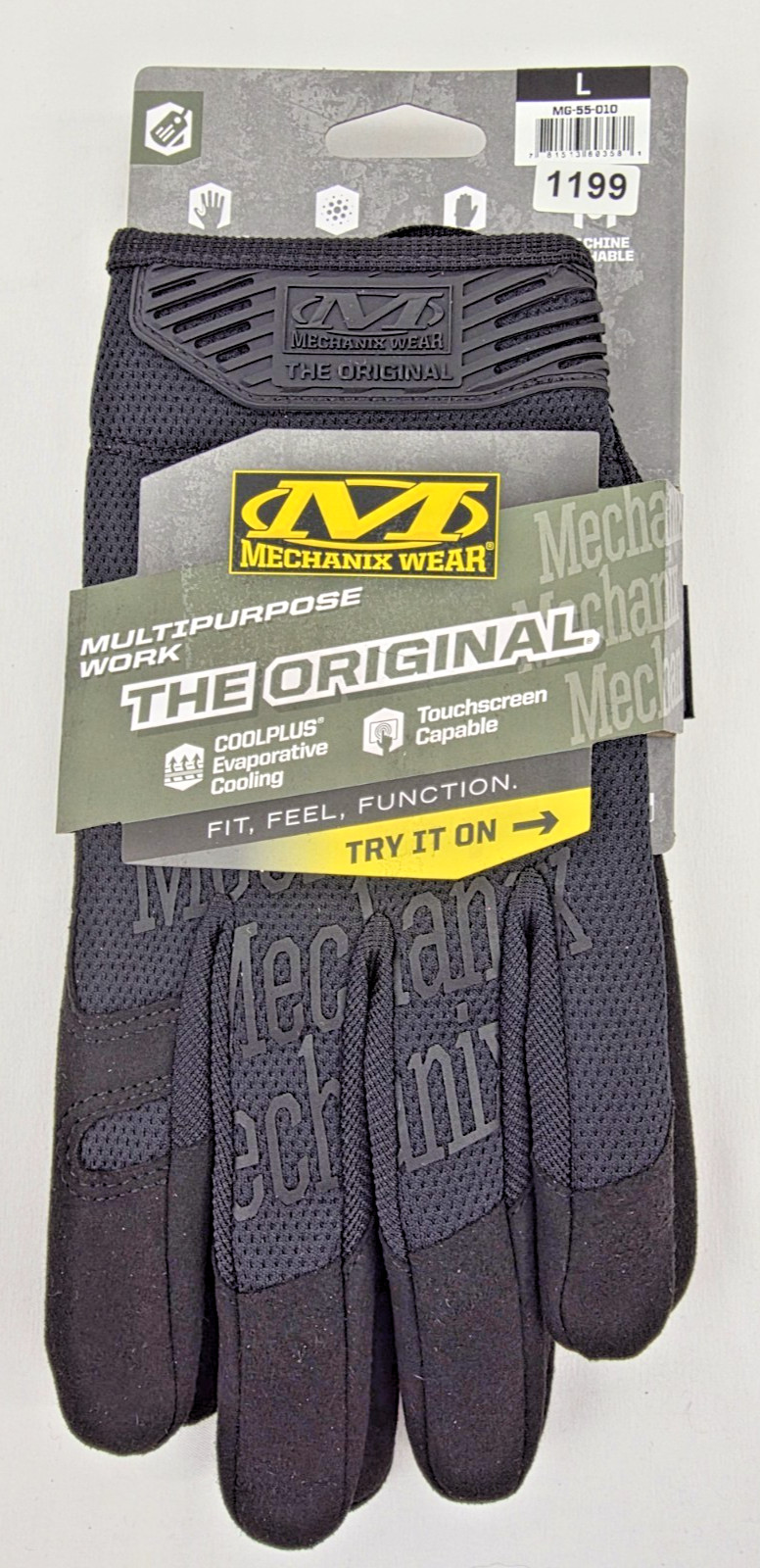 Mechanix Wear Large MG-55-010 Black Tactical Work Gloves Mechanic DIY Tactical