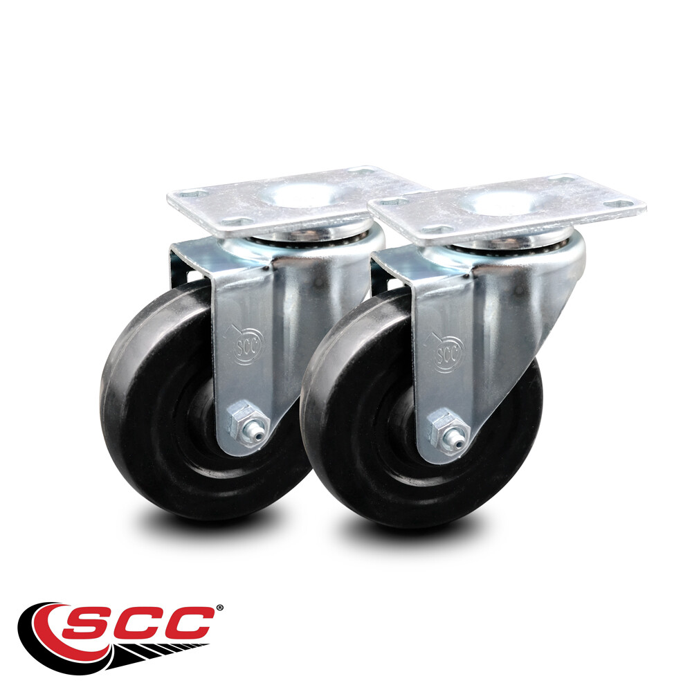 1013L2 Rubbermaid Tilt Truck Replacement Caster Set Fits FG101300BLA FG9T1400BLA