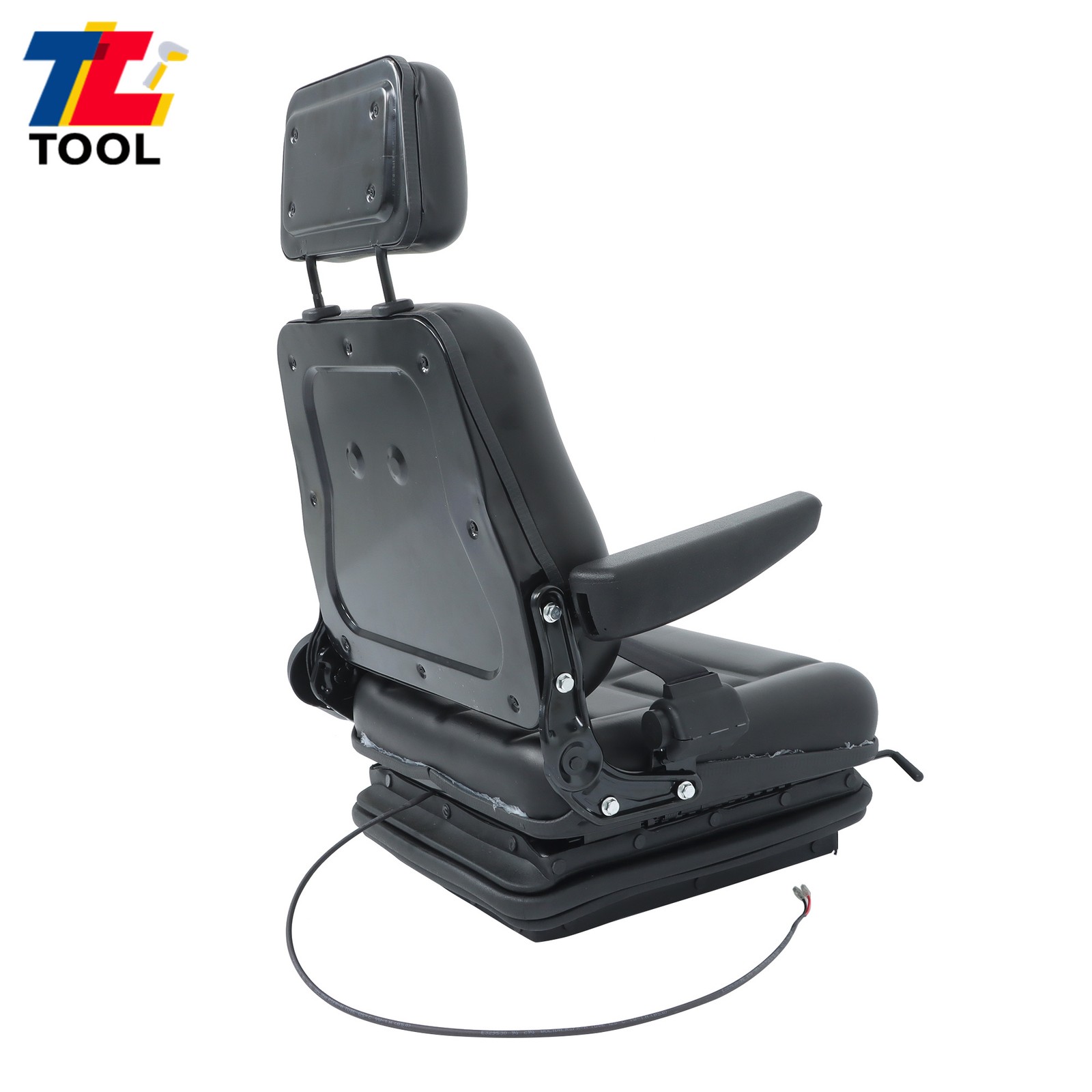 Forklift Tractor Seat Suspension Adjustable Backrest Armrest Safety Belt