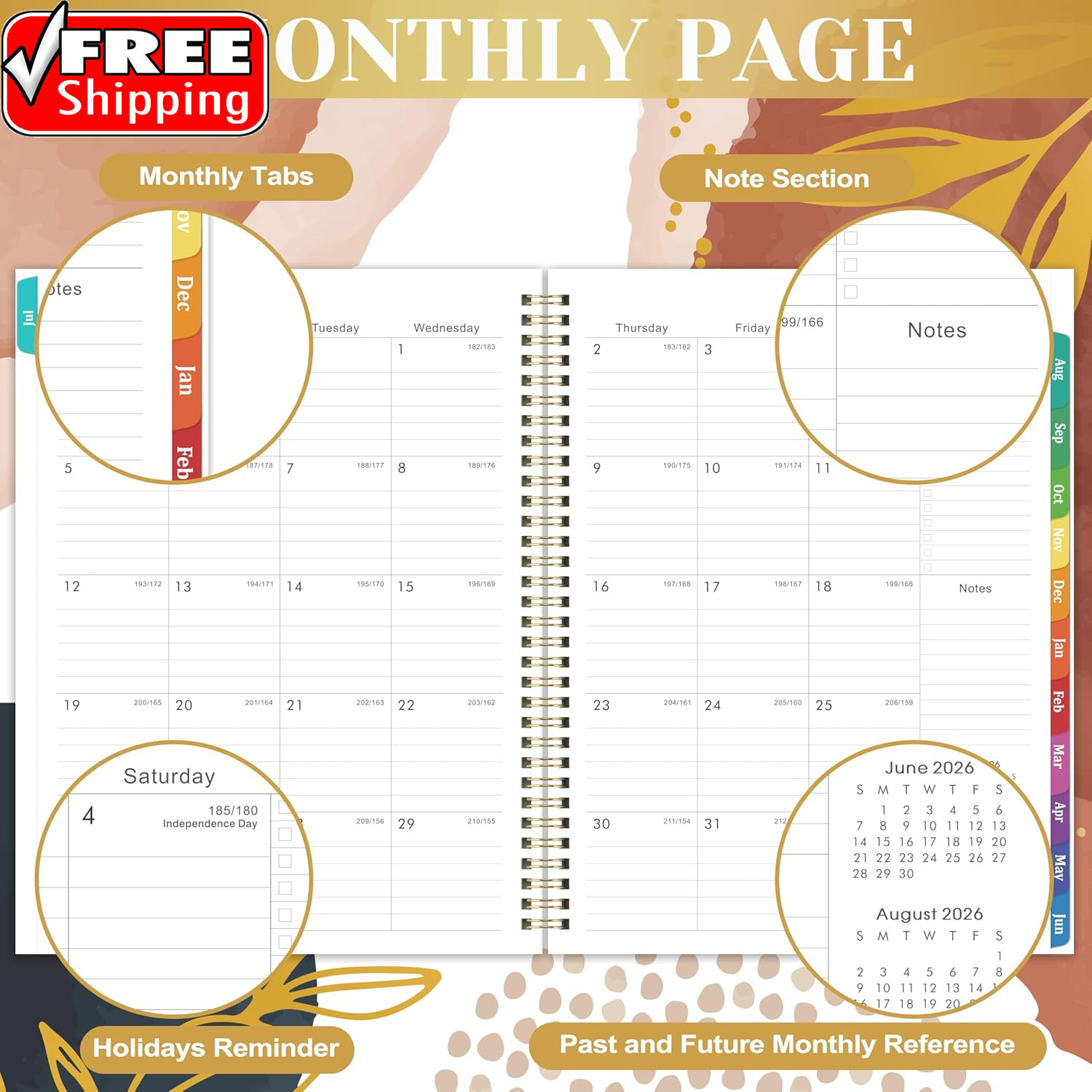 2026-2027 Weekly and Monthly Planner/Calendar – Academic Planner 2026-2027, JUL
