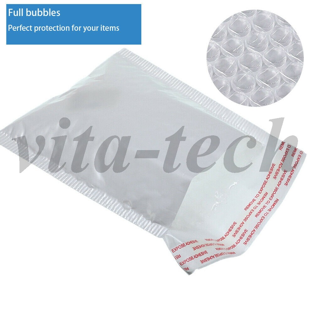 #000 4×8 (4×7) White Poly Bubble Mailer Self Padded Envelope Bag 25,50,100,200