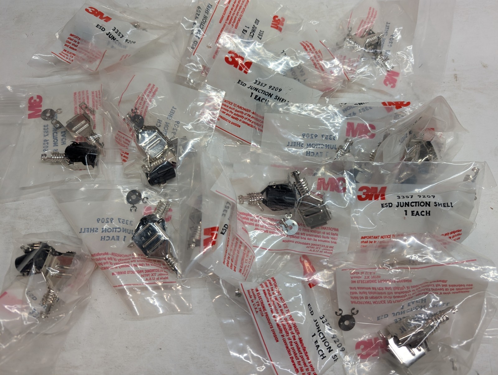 19x 3M 3357-9209 ESD Junction Shell 9 Pin D-Sub Backshell EMI Shield NOS
