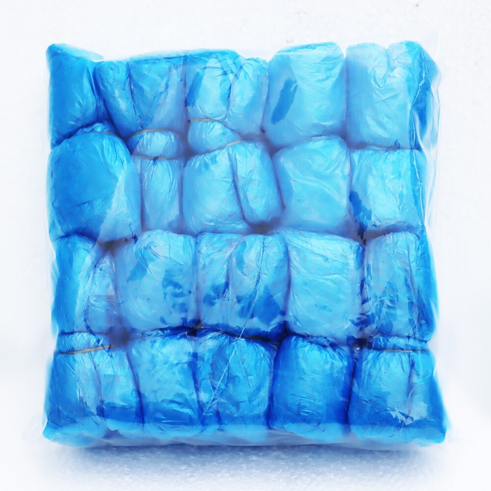 100 Pieces Disposable Plastic Shoe Cover PE Waterproof Shoe Cover for Hotel/Home