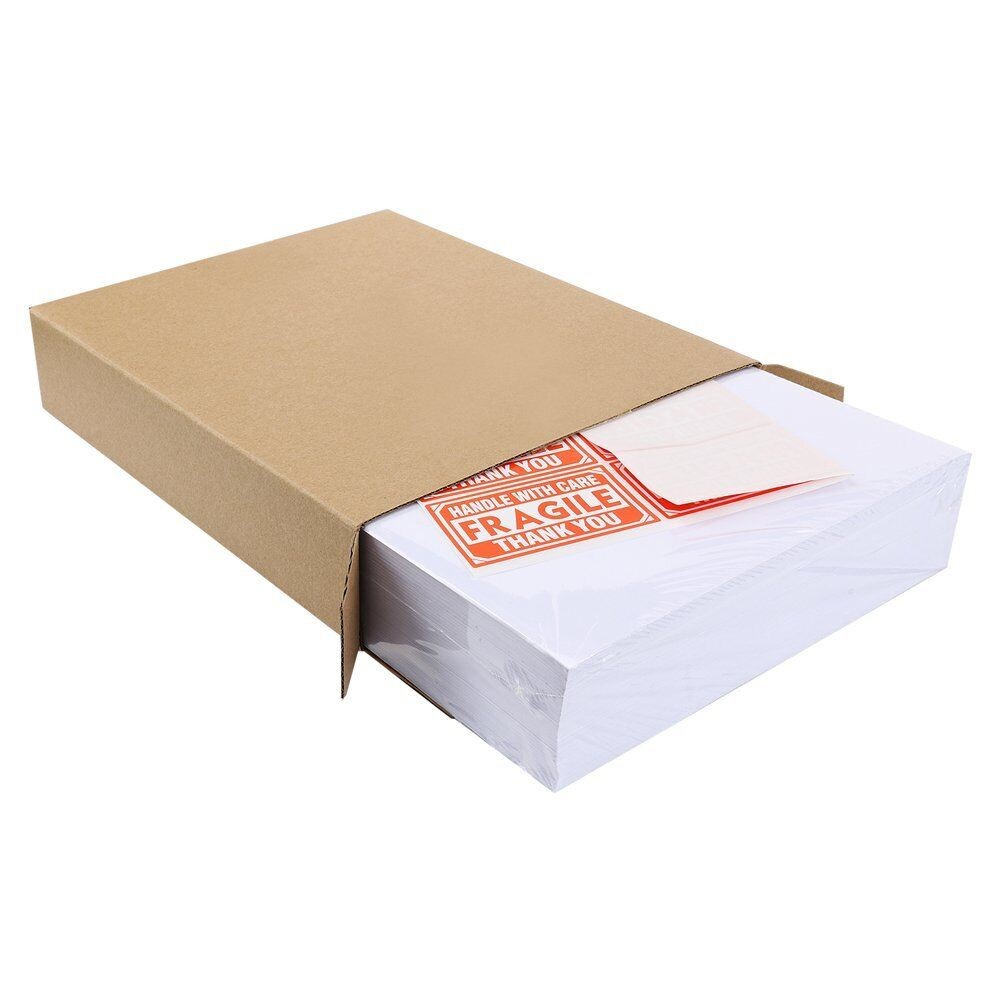 200 Half Sheet Shipping Labels 8.5″ x 5.5″ Self Adhesive Matte White 2 Per Sheet