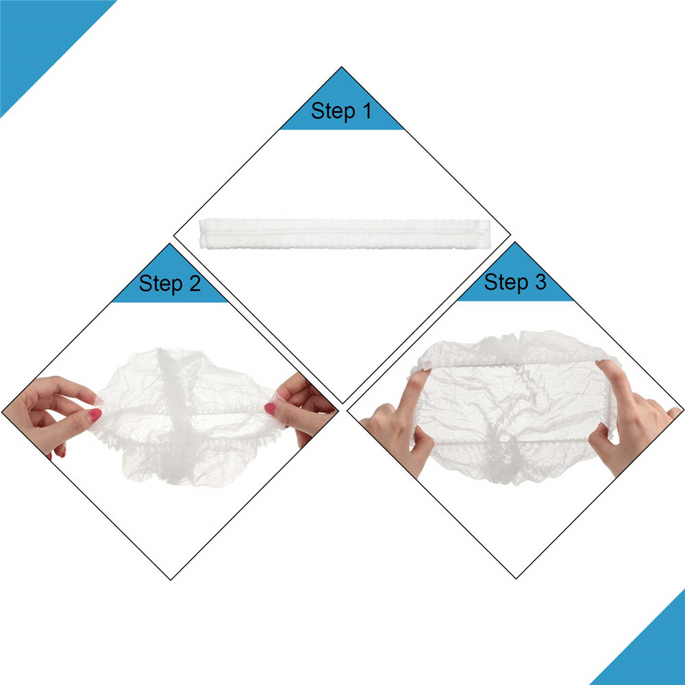 100-1000 Count Disposable Hair Net Non-Woven Head Bouffant Hair Cap 24″ White