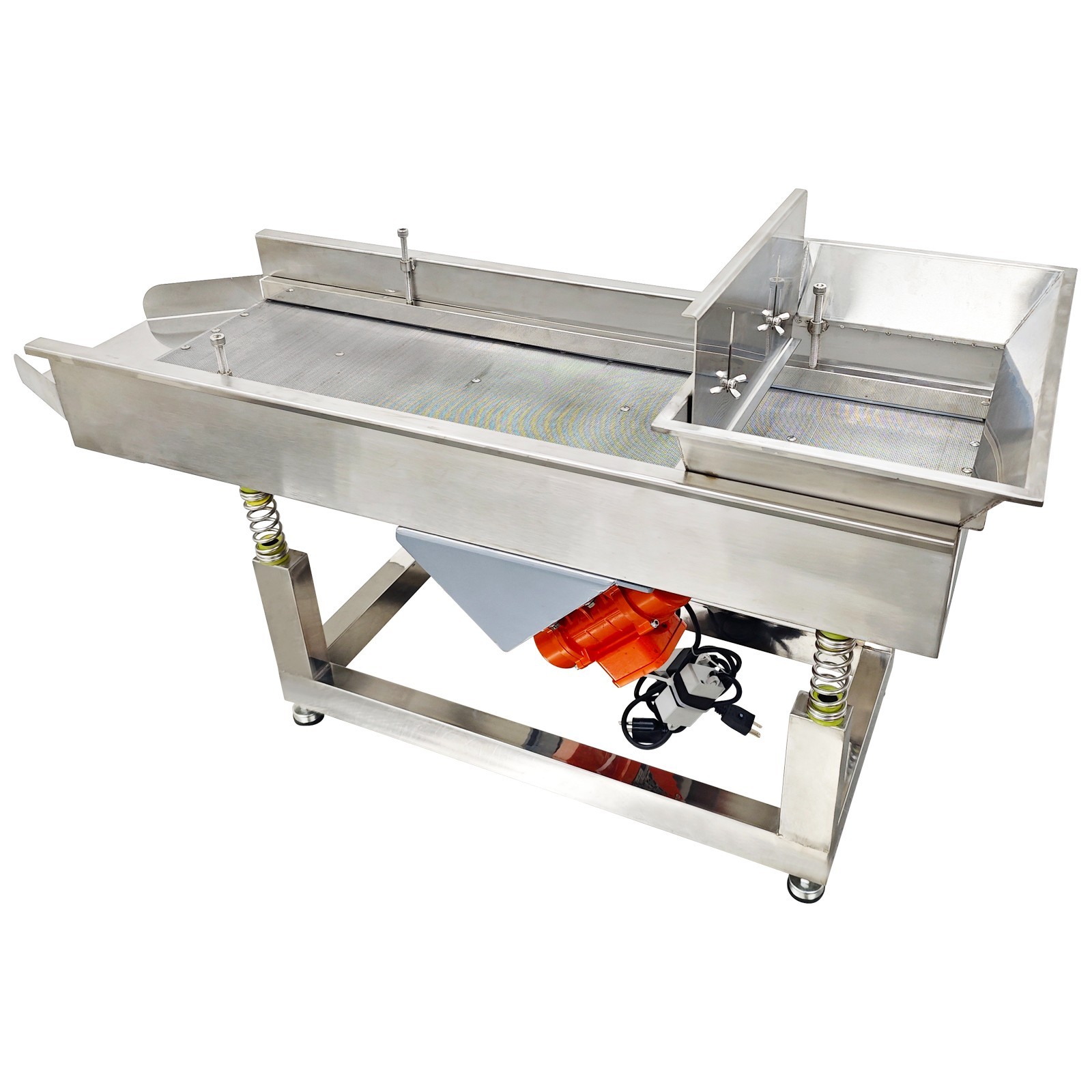 110V Linear Vibrating Screen Stainless Steel 3mm Hole 3000RPM Dual Motor