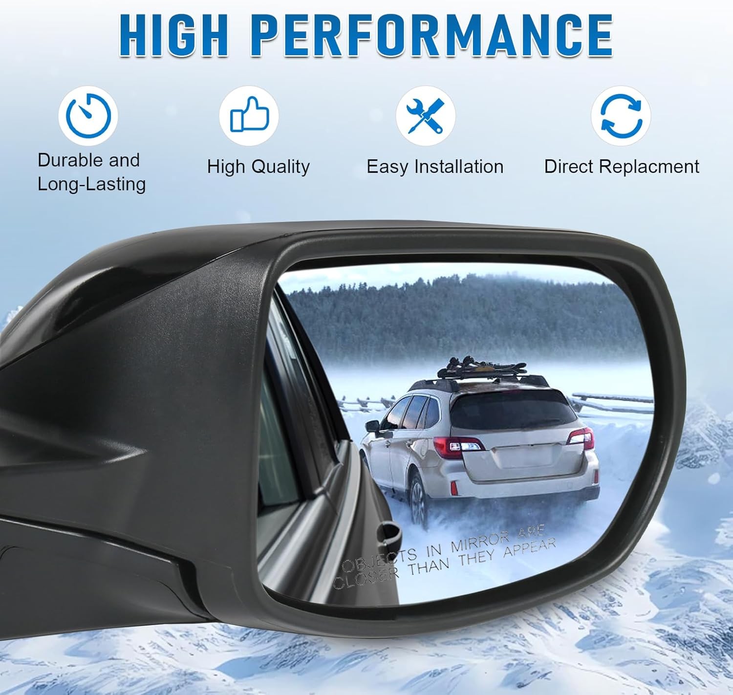 Right Passenger Side View Mirror Compatible with 2012-2016 Honda CRV Power Glass