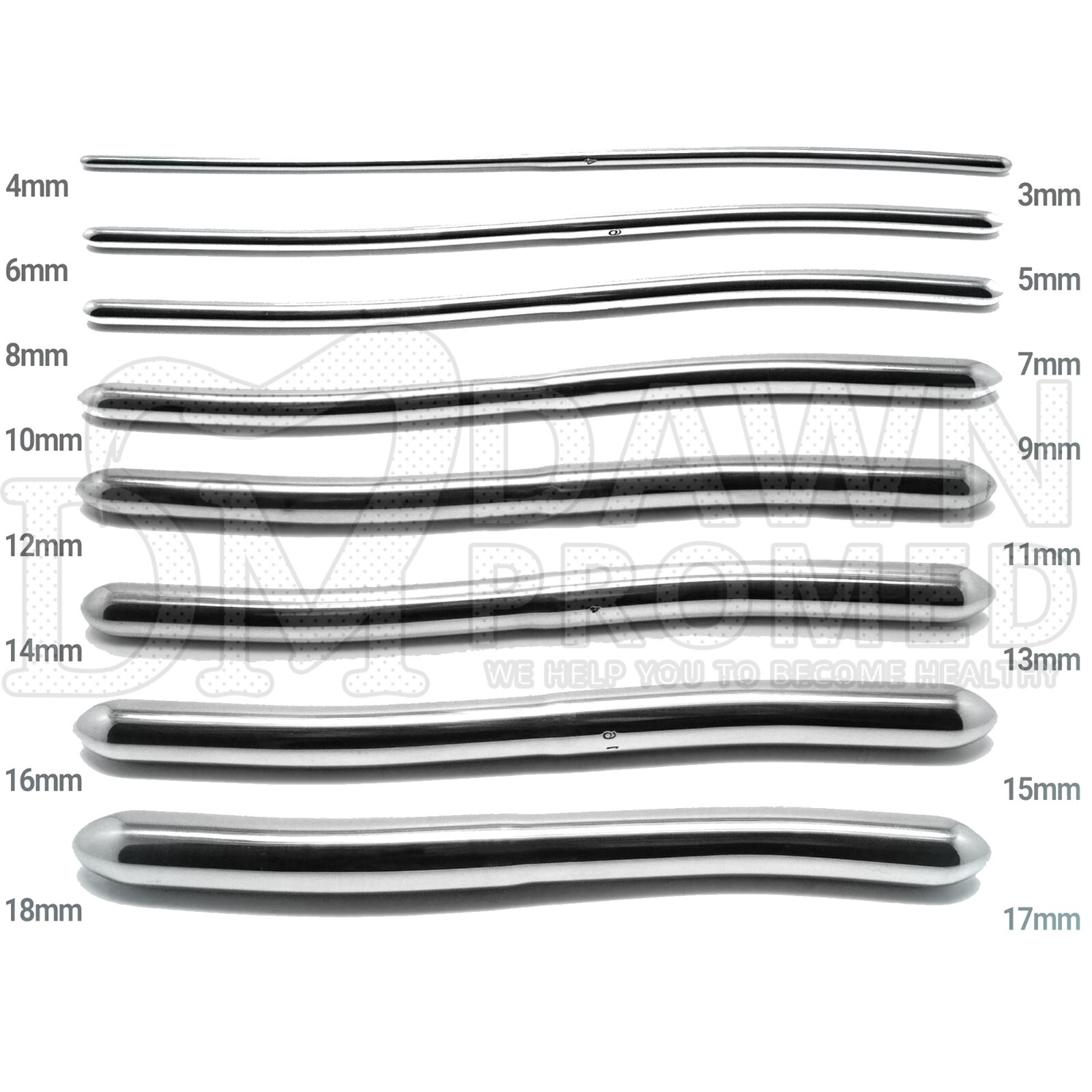 8 Pcs Hegar Dilator Set Uterine Urethral Diagnostic Cervical Sounds German Grade