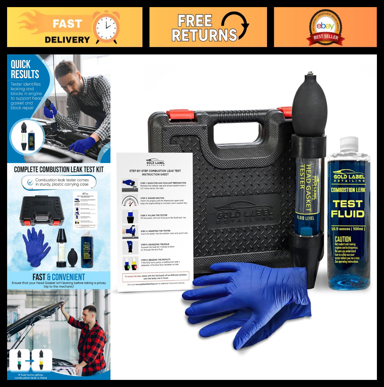 Automotive Combustion Leak Detector Kit – 100+ Tests for Engine Block & Head Gas