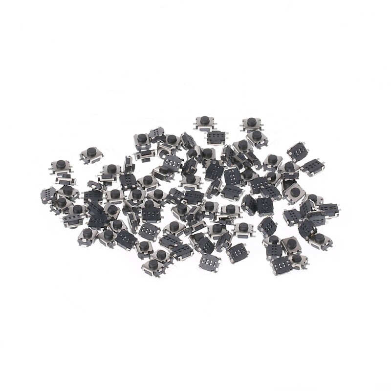 100 Pcs 3x4x2mm 4 Pin Micro Momentary Push Button Tactile Switch