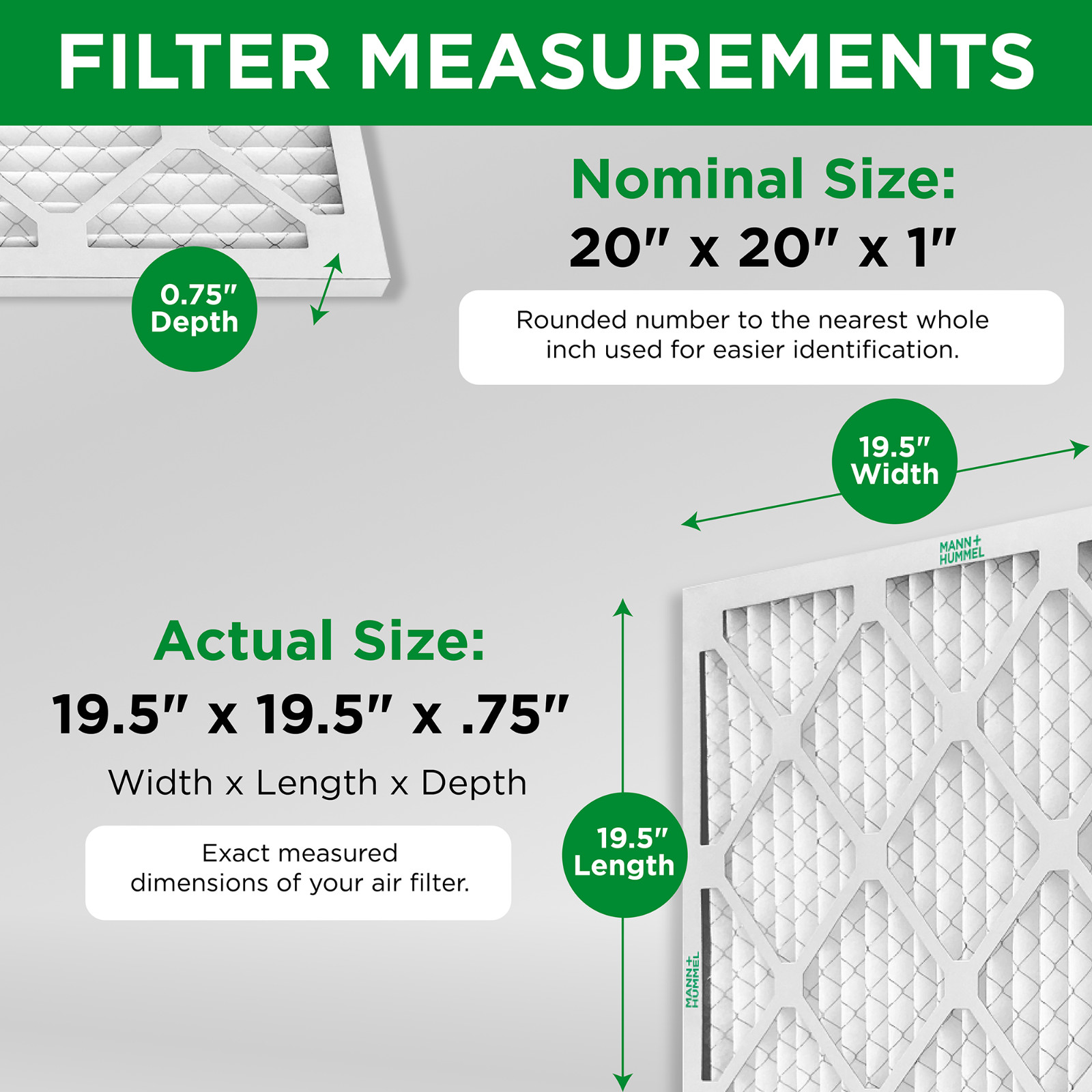 20x20x1 MERV 8 Pleated AC Furnace Air Filters. 6 Pack. Made in USA.