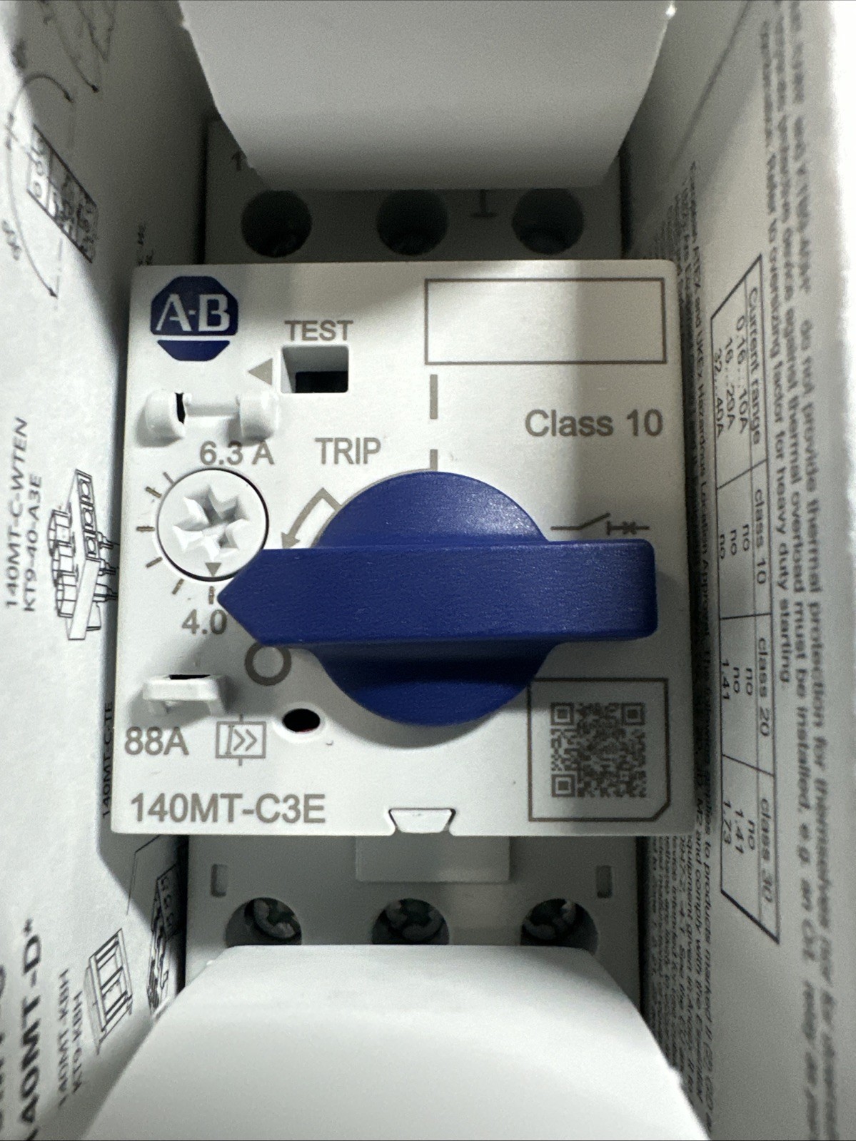 NEW! IN BOX AB 140MT-C3E-B63 4.0-6.3A 3-Pole Motor Protection Breaker