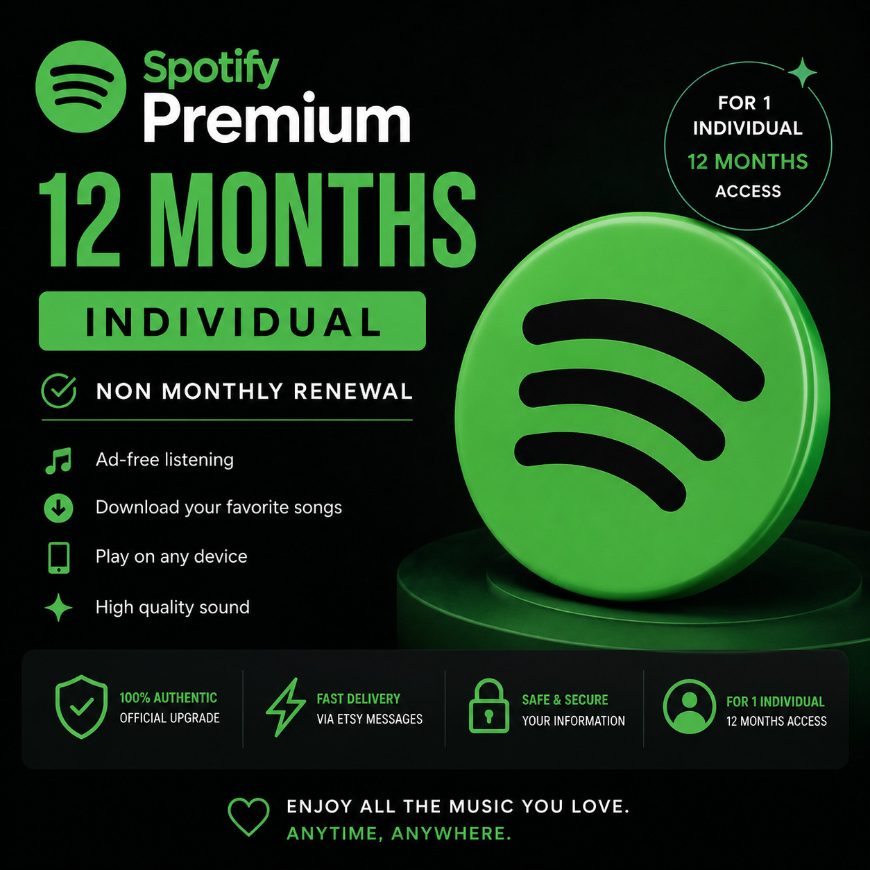 Spotify Premium 1 Year