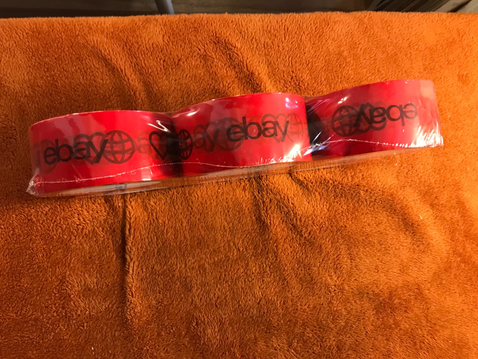 6 Rolls EBAY BRANDED Packaging Tape RED Logo 2″ x 75 yards NEW SEALED!
