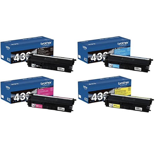 Brother TN433 High Yield Black & Multicolor Cartridge Set – 4 Piece
