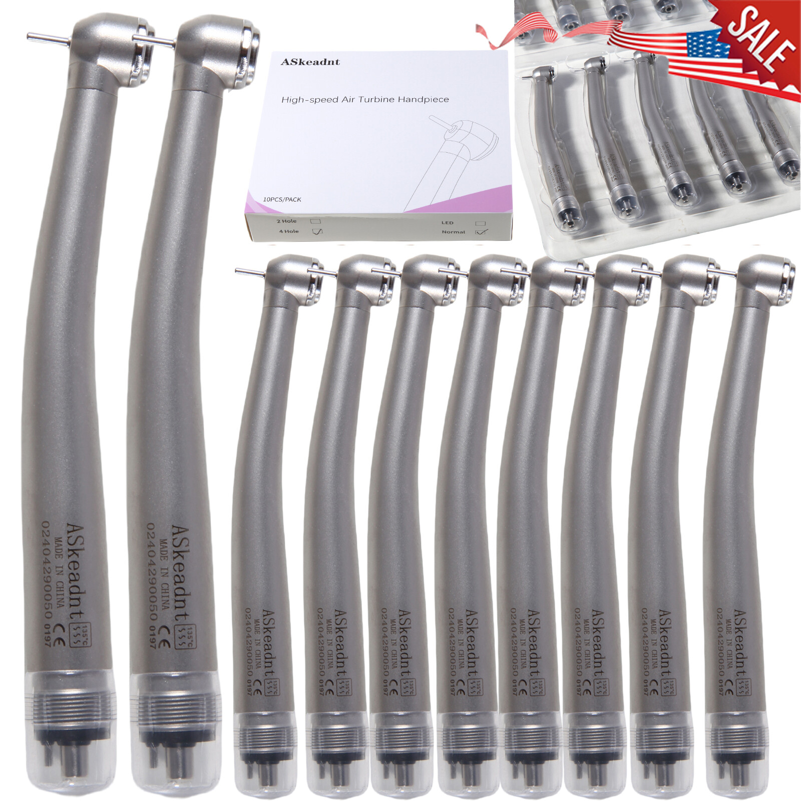 10pcs/1Pack Dental high speed handpiece 4HOLE