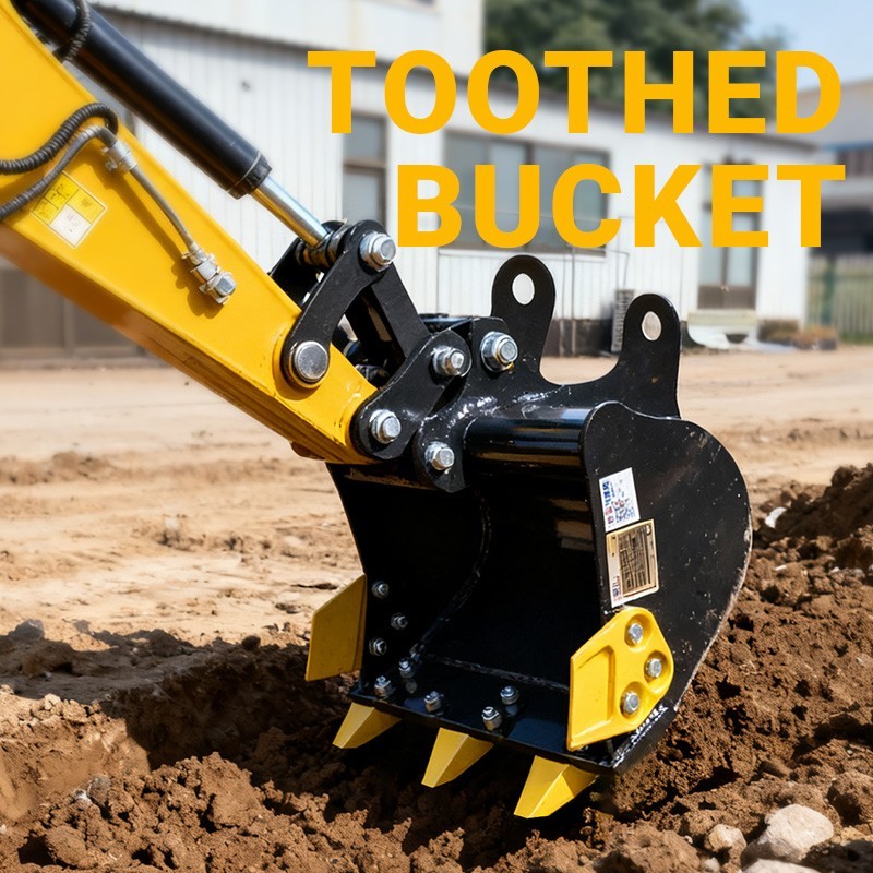 11-in-1 Mini Excavator Attachment Set: From Rakes to Buckets & Quick Coupler