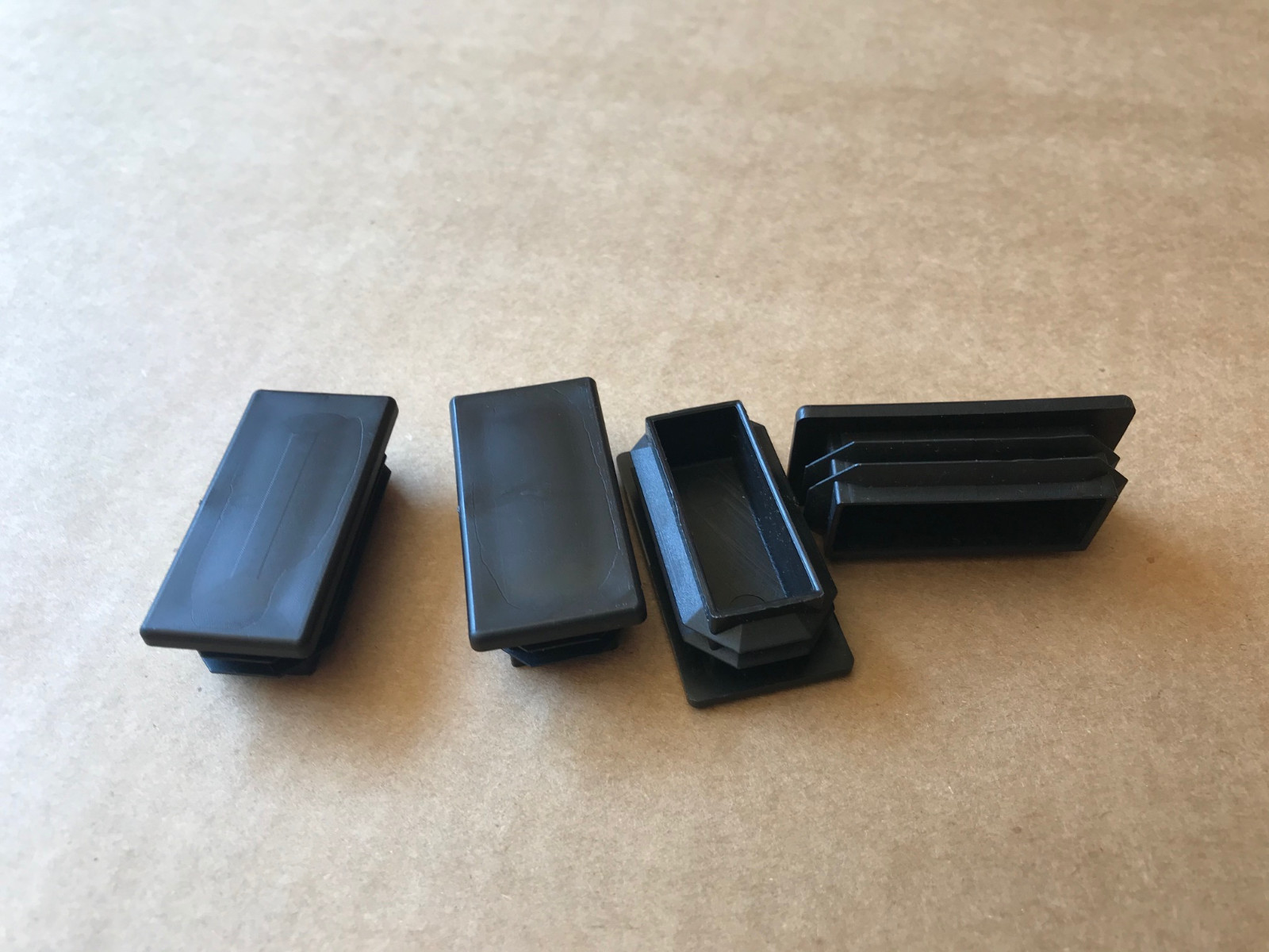 4 Pack – 1″x2″ Tubing Plastic Plug End Cap Rectangular Rectangle 2×1 1×2 Black