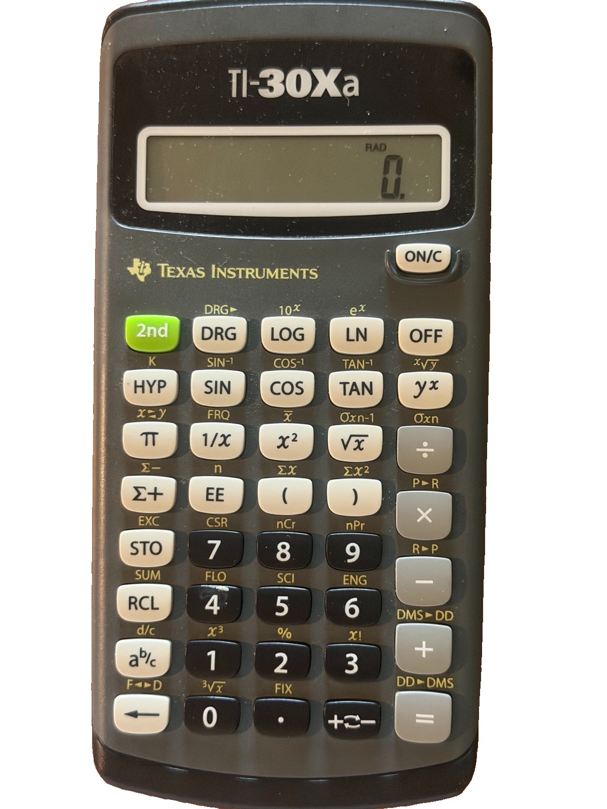 Texas Instruments TI 30Xa Scientific Calculator Dark Grey Black Slide Cover
