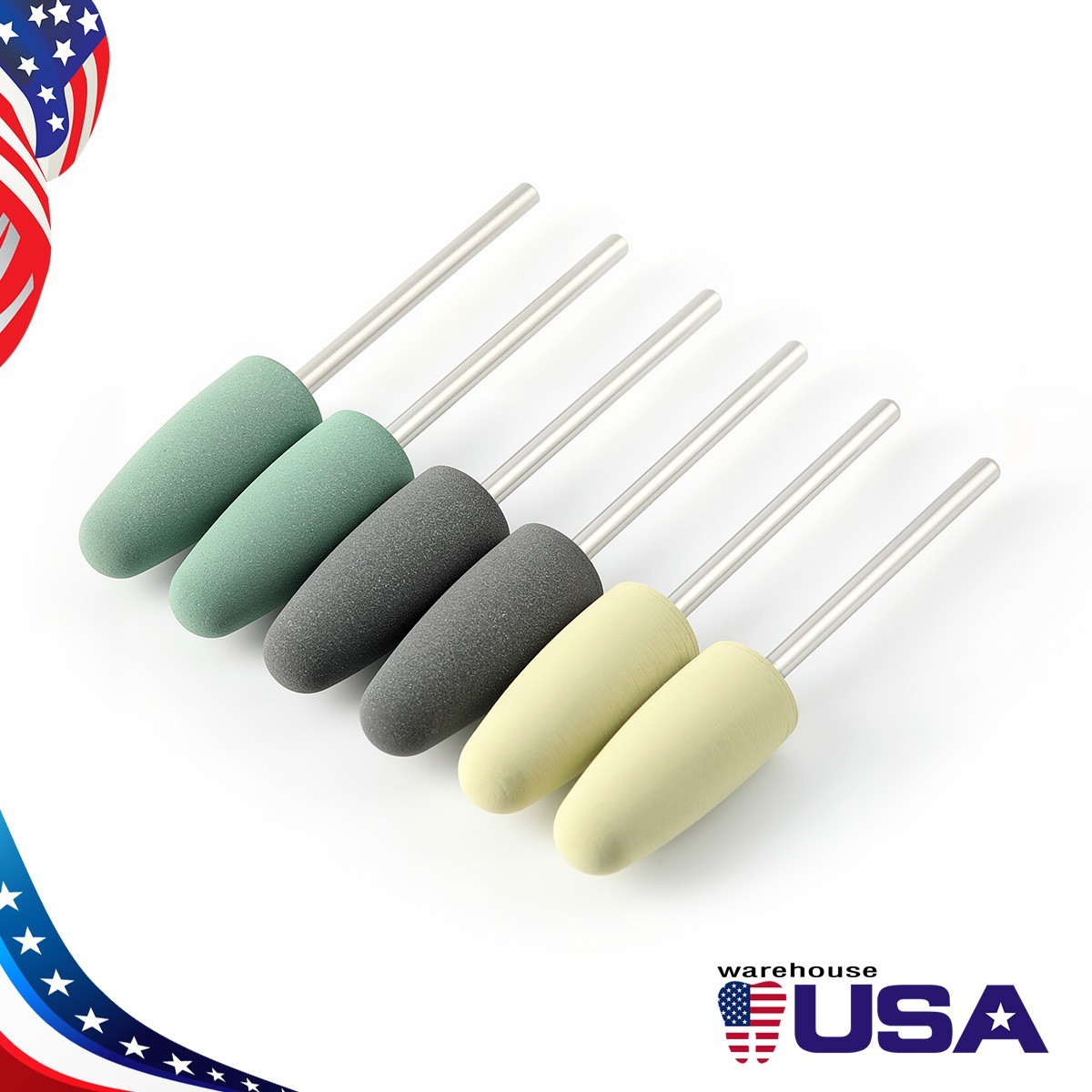 8PCS Dental Burs Resin Base Hidden Denture Polishing Acrylic HP Low-Speed 2.35mm