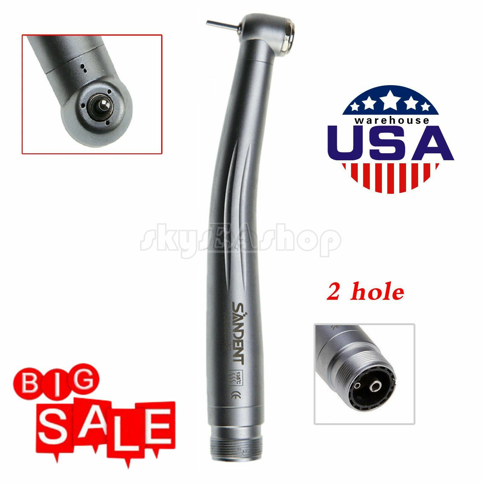 NSK PANA MAX Style Dental High Speed Handpiece Push Button 2 Hole Borden Connect