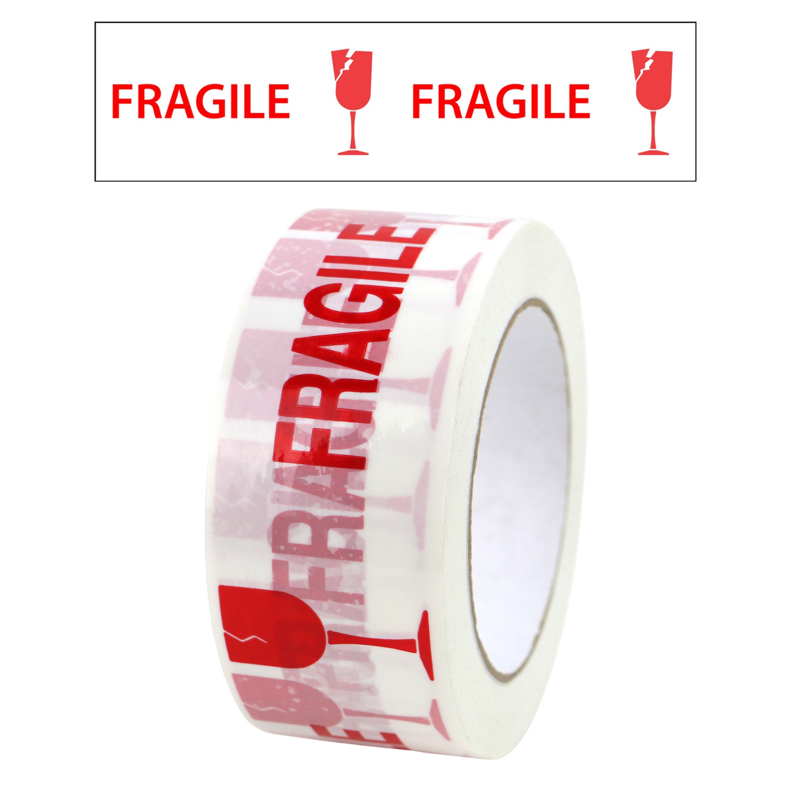 FindTape Printed Carton Sealing Tape (BOPP-LEG): 3 in. x 110 yds. (White/Red STO