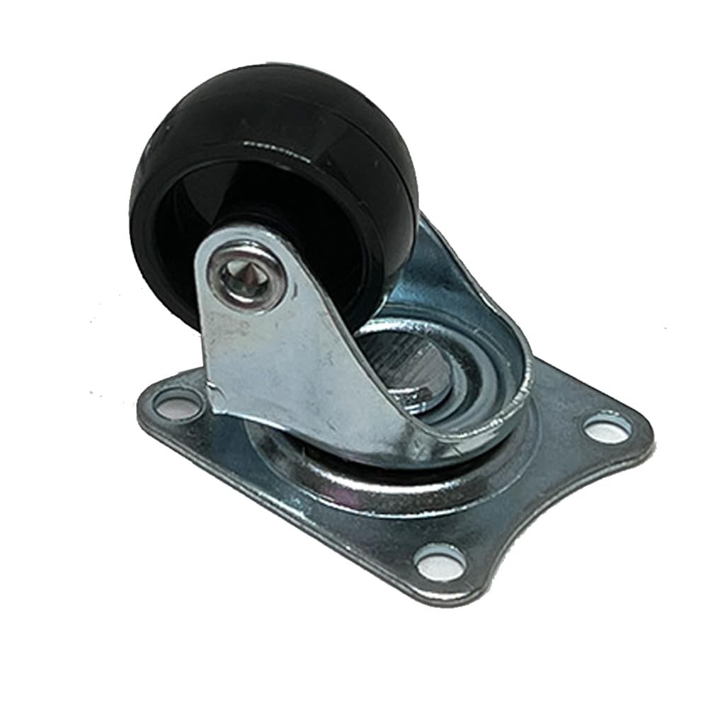 4 Pack Quiet 1″ Rubber Wheels with Plate Mount – Perfect for Trolleys & Carts