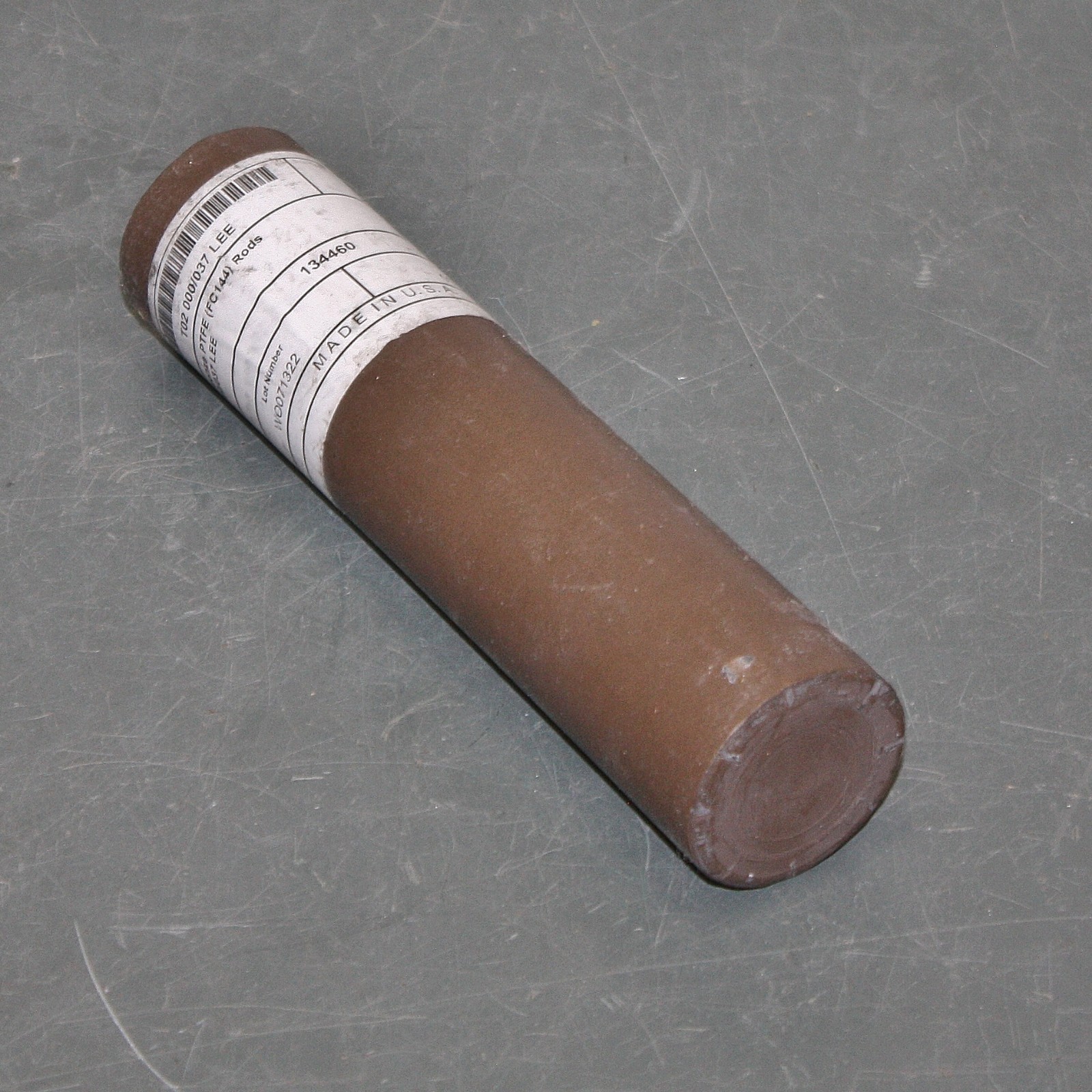 40% Bronze PTFE Filled Plastic Round Rod Bar 147328-01, 38mm Diameter x 160mm