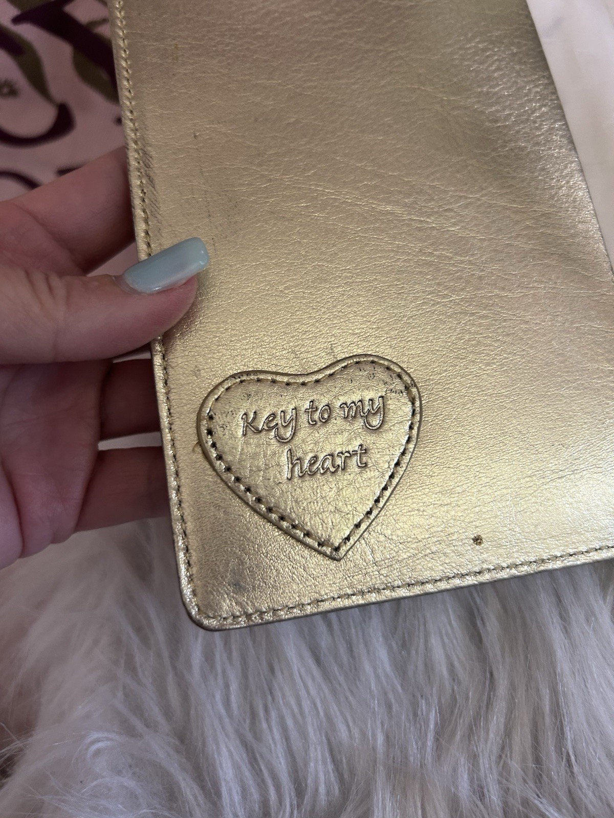 Y2K VINTAGE JUICY COUTURE METALLIC GOLD LEATHER JOURNAL DIARY RARE