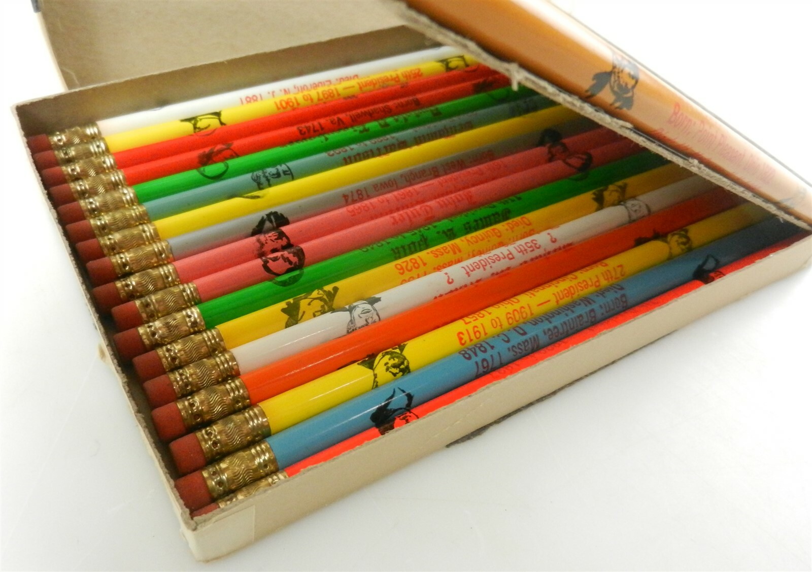 Blue Bonnet Set of 34 US United States PRESIDENTS PENCILS – New w/ White OB ~S17