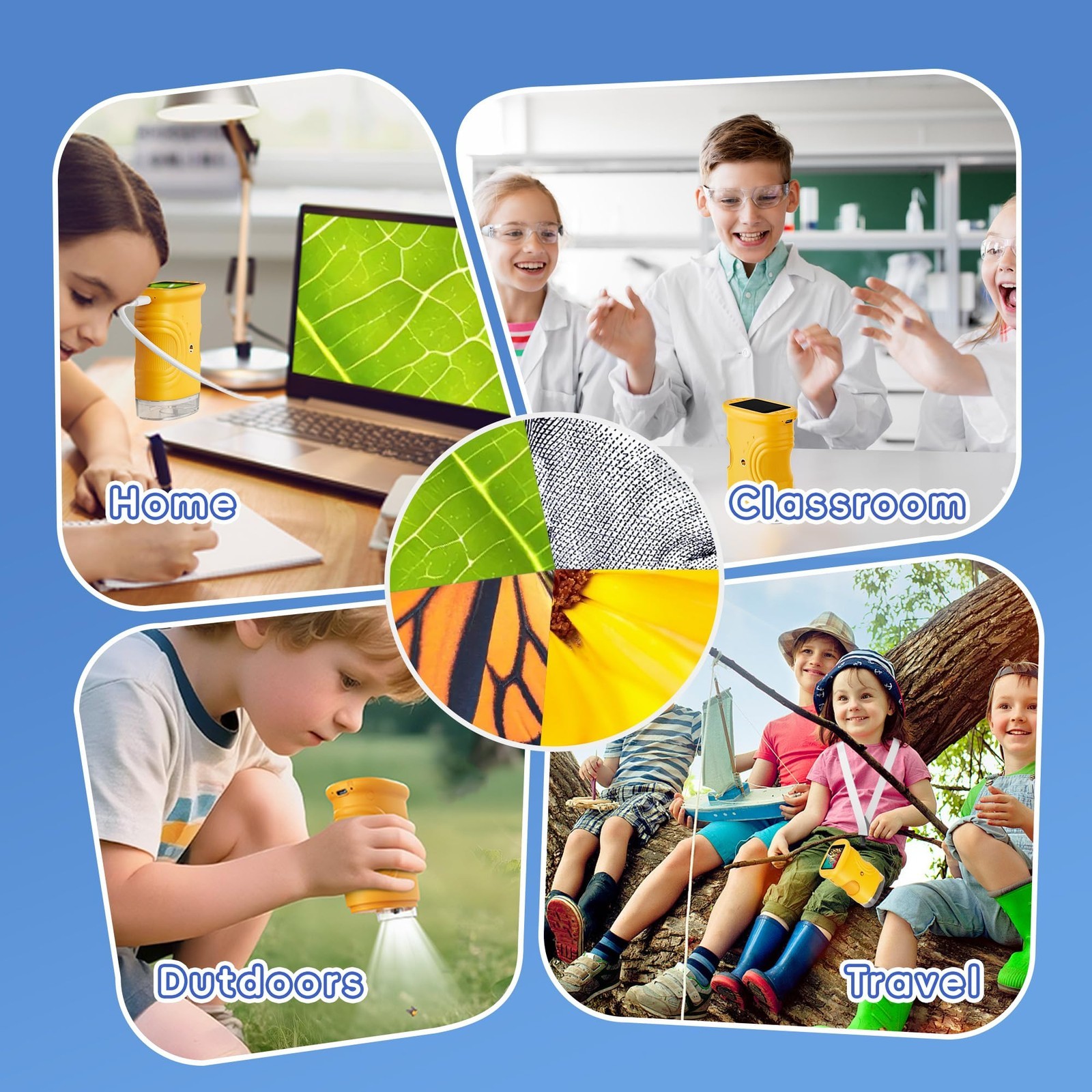 Microscope for Kids – 1000X Kids Handheld Pocket Microscope with 4K IPS Scree…