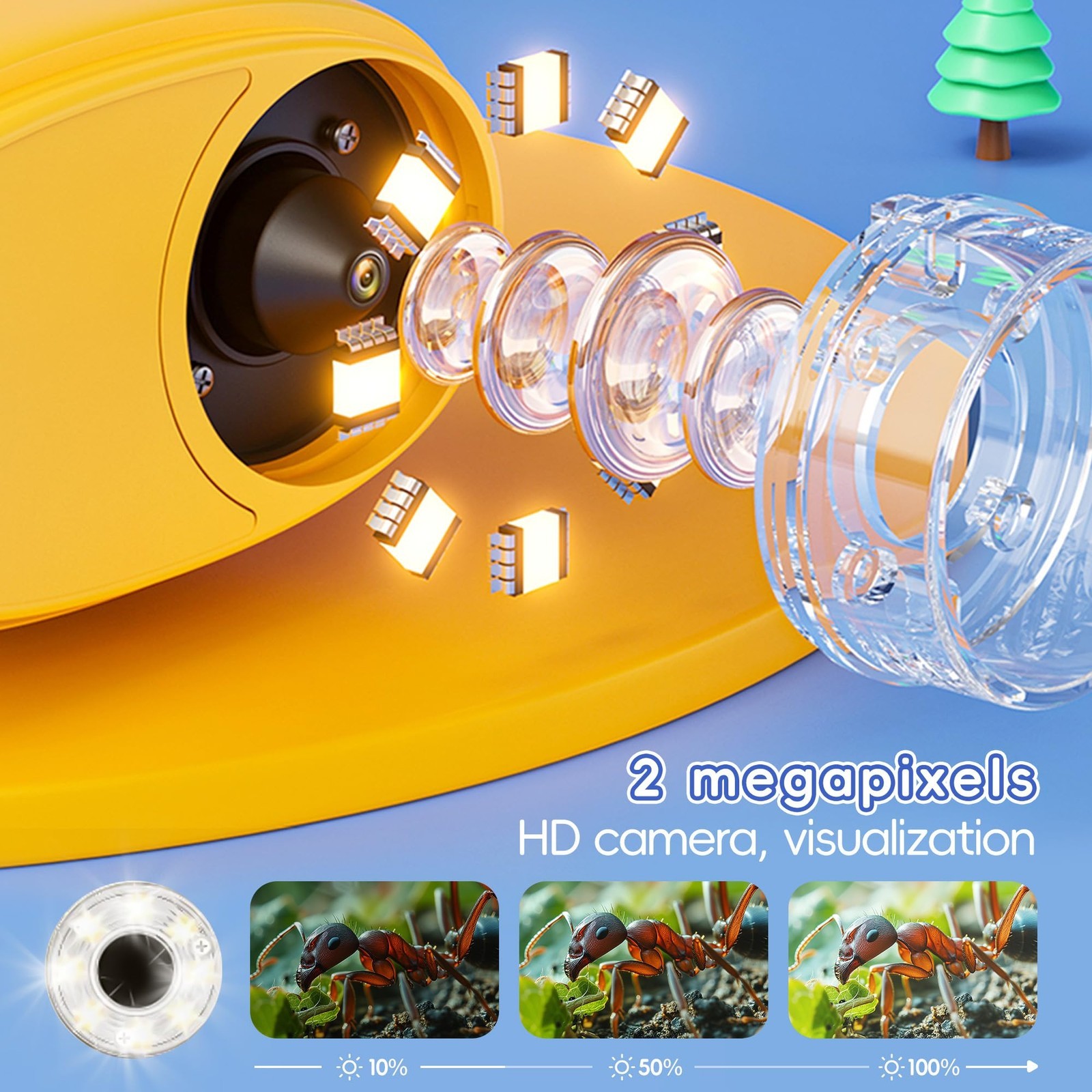 Microscope for Kids – 1000X Kids Handheld Pocket Microscope with 4K IPS Scree…