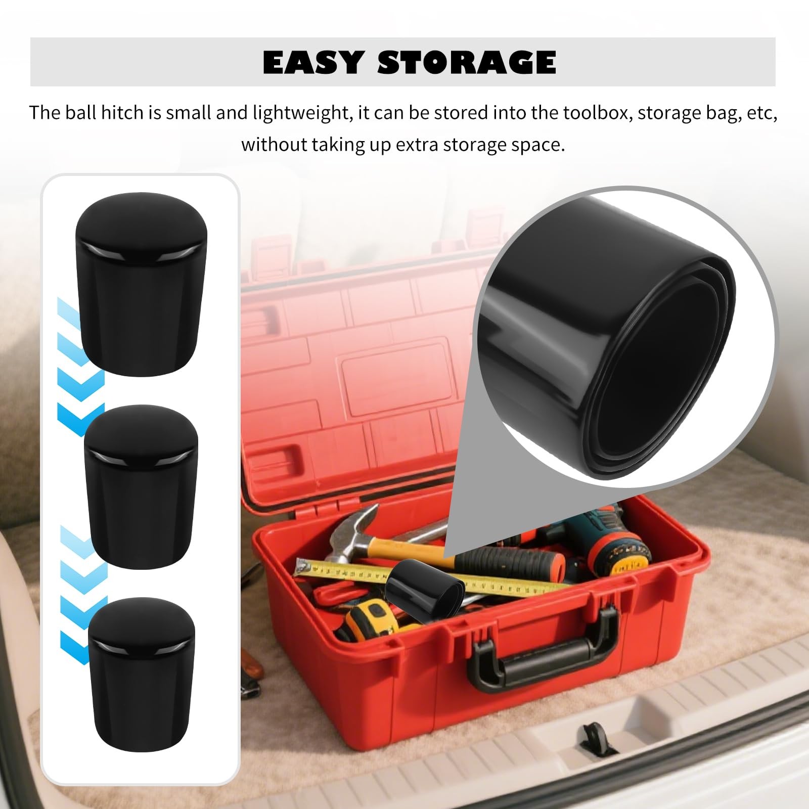 3PCS Trailer Hitch Ball Cover Kit,1-7/8″,2″,2-5/16″ 2.75×2.31×2.31 inch,