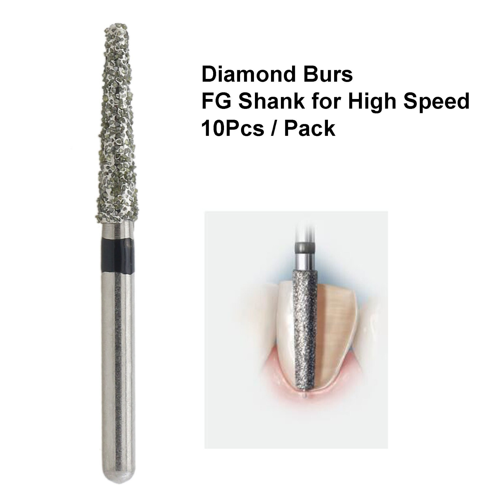 Dental Diamond Burs FG Round End Taper Super Coarse Fine Grit High Speed 856 850
