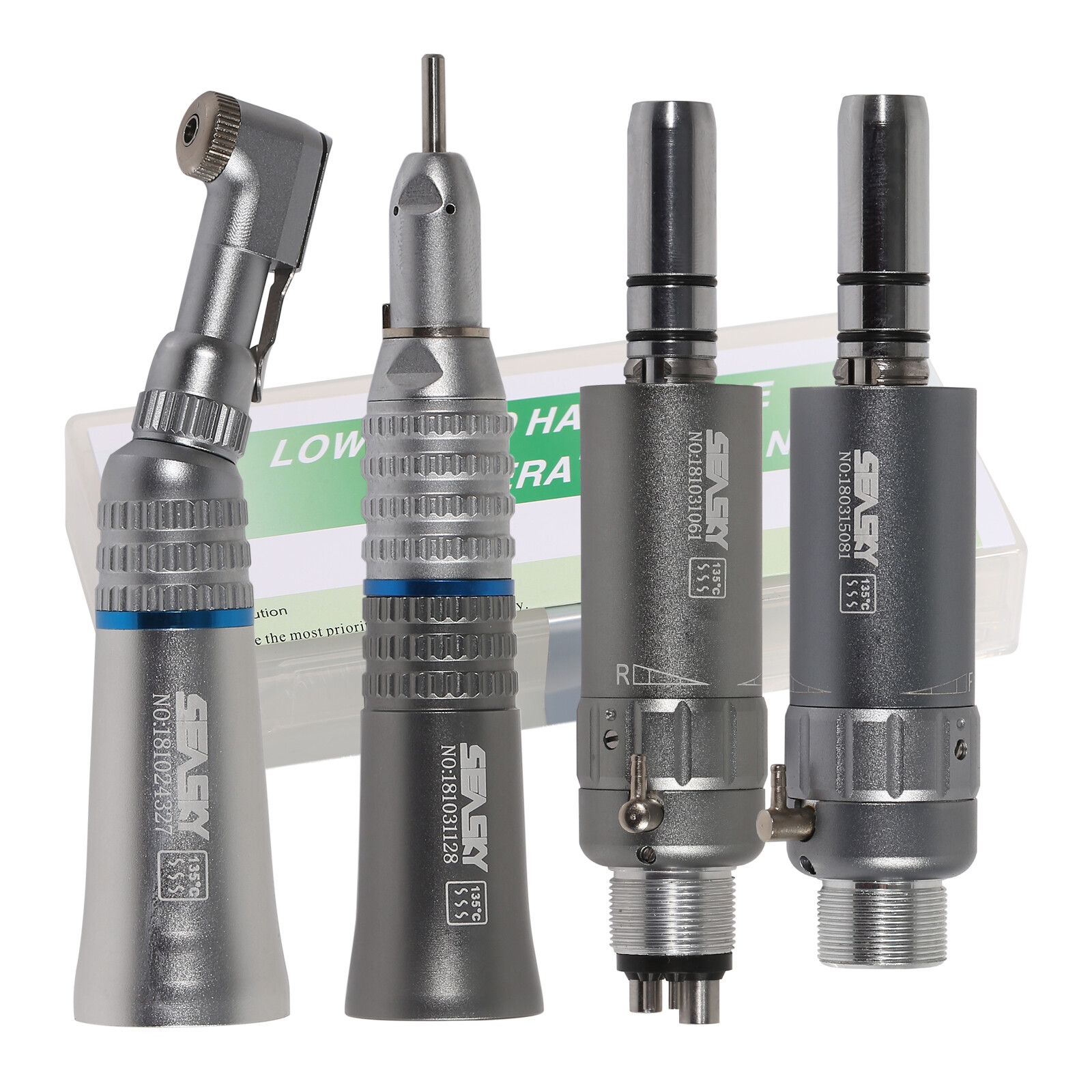 NSK Style Dental Latch/Push Slow Speed Handpiece Contra Angle Air Motor 2/4Holes