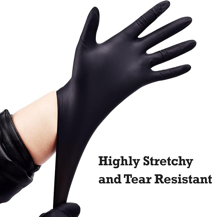 Black Nitrile Disposable Gloves Powder Latex Free | 3, 5, & 6 Mil & Size S – XXL