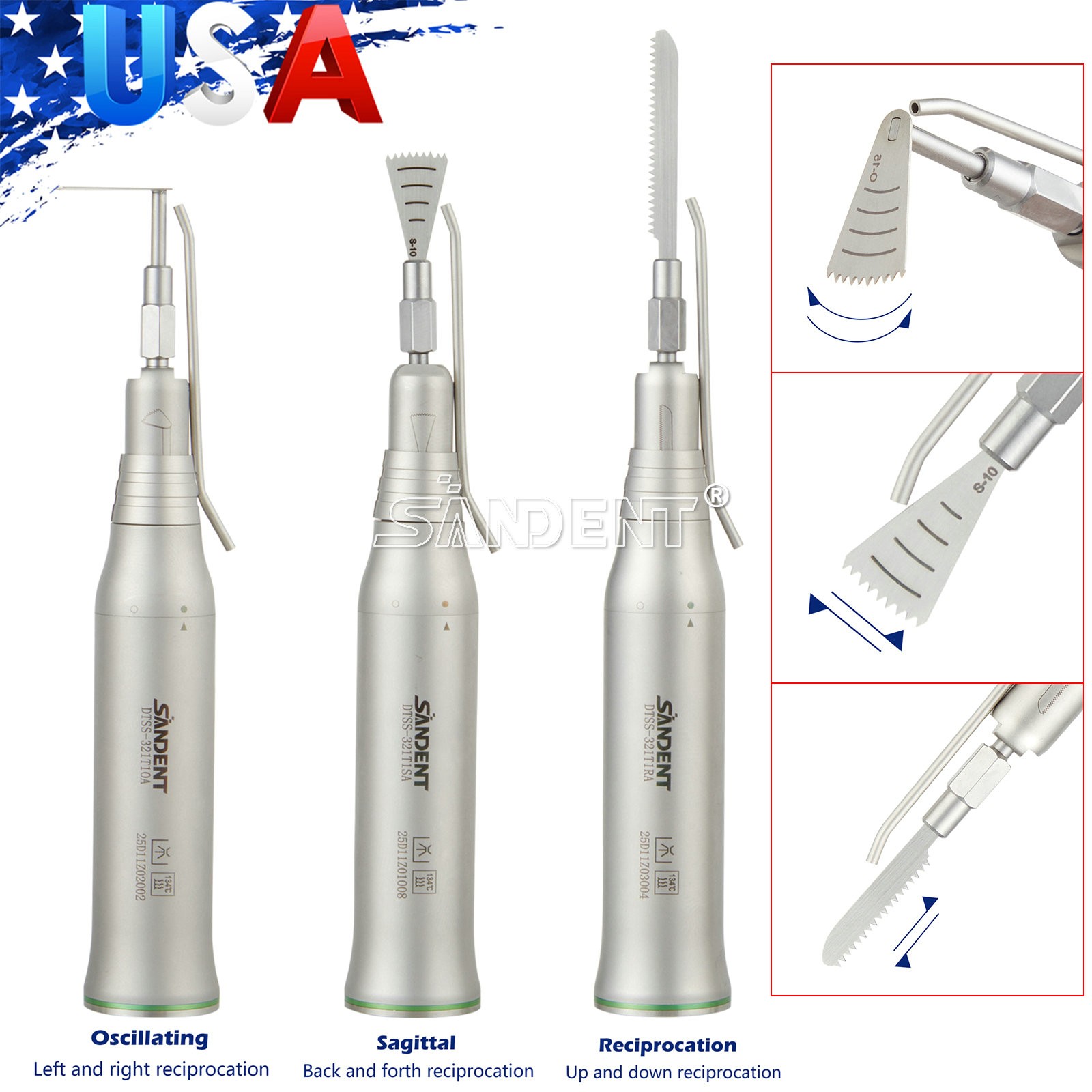 SANDENT Dental Micro Saw Surgical Handpiece Reciprocating Bone Cutting Fit NSK
