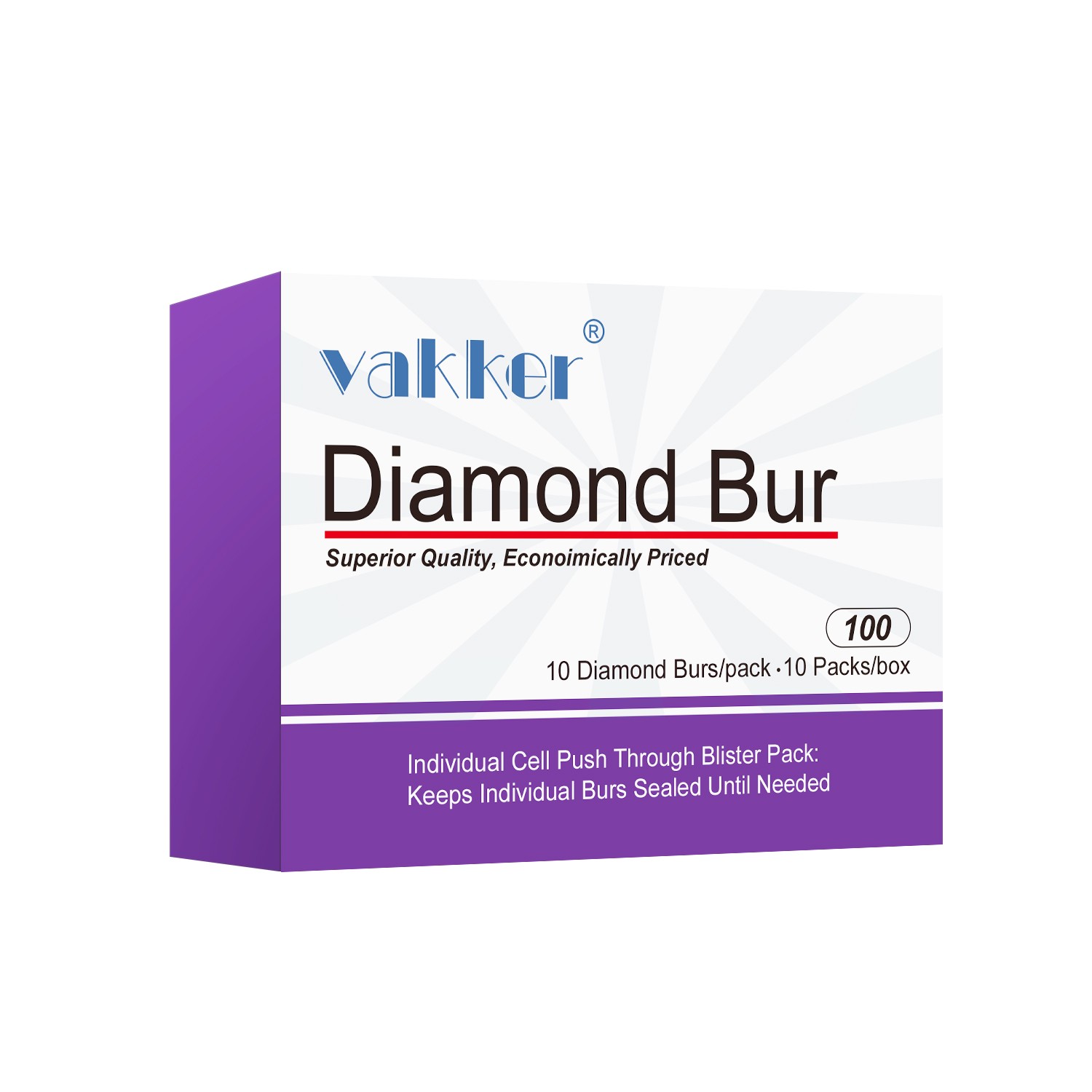 10/pk Dental FG High Speed Diamond Burs Round End Taper Super Coarse 850-012SC