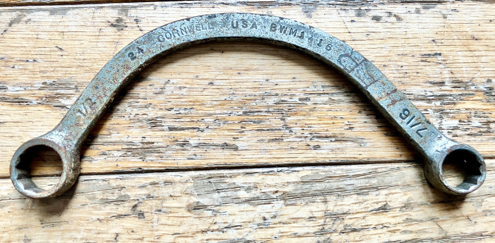 Vintage Cornwell 7/16″ x 1/2″ Halfmoon Wrench BWM 1416 USA