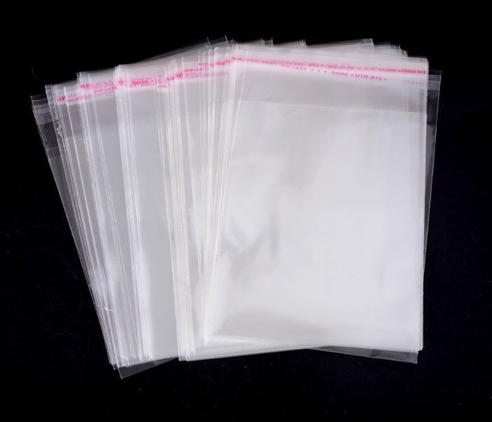 100 pcs Resealable Poly Bags Transparent OPP Bag Plastic Bags Self Adhesive Seal