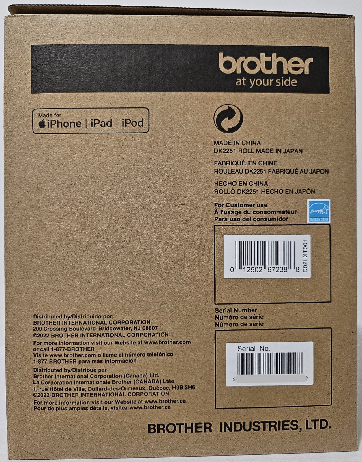 Brother QL-820NWBC Ultra Flexible Label Printer Black/White 110ppm – New