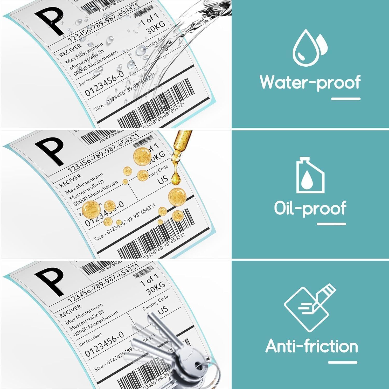 500/1000 4″x6″ Fanfold Direct Thermal Shipping Labels for Zebra & Rollo Printers