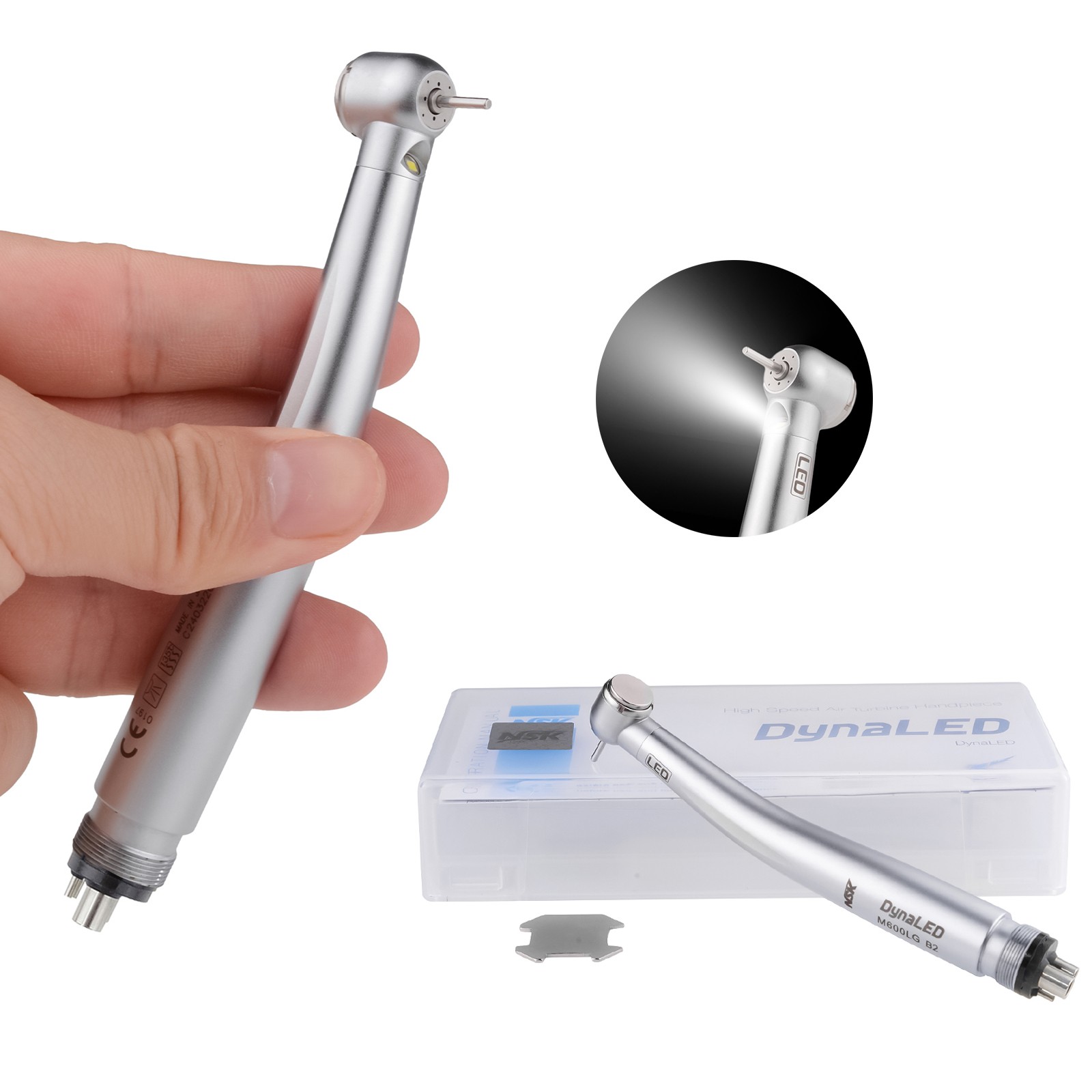 DynaLED Dental High Speed LED Handpiece Self-generator Air Turbine 4H Push
