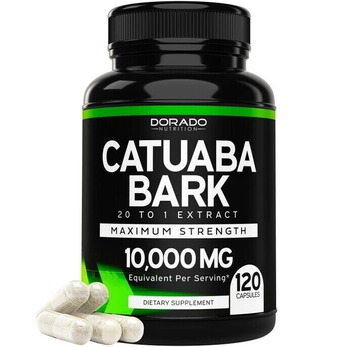 Catuaba Bark Extract 10000mg 120Caps Non GMO/Made in USA