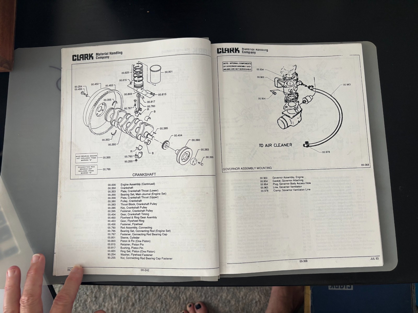 Clark C500 S100 S/N 685-283-9150 Manual # I-103-54