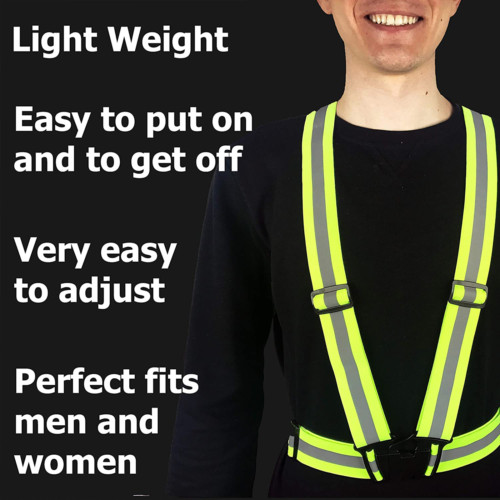 2PCS Safety Vest with High Visibility Reflective Belt Stripe Security Adjustable